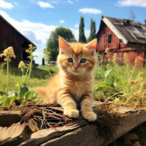 Katze auf einem Bauernhof